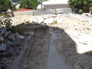 Electrical mains trench through West landing